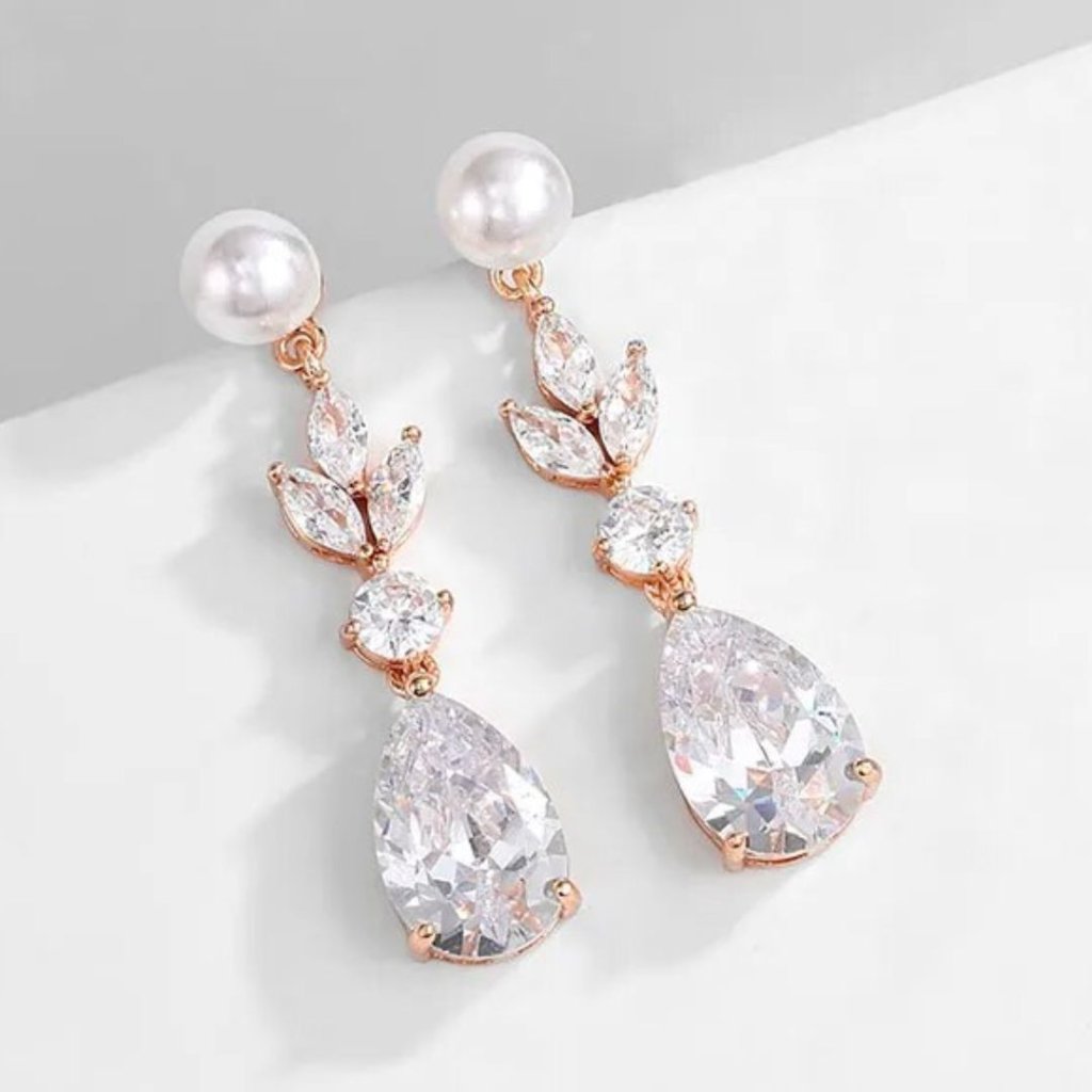 Pearl Of Grace Earrings Gold Pearl Dangle Drop Fashion Jewelry Wedding Formal 39$